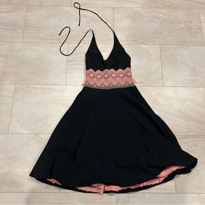 B. Darlin Elegant Black and Pink Lace Dress size 3 / 4